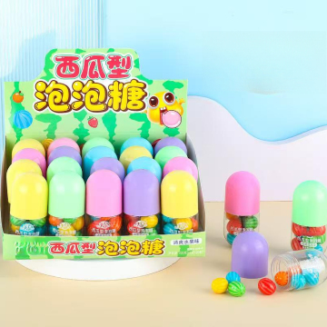 Watermelon Bubble Gum – Watermelon Shape, Fun to Blow Bubbles – Classic Childhood Gum