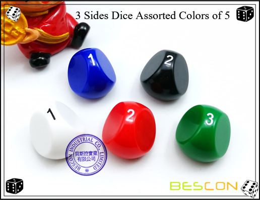 3 Seiten Würfel Assorted Farben von 5-4 3 Sides Dice Assorted Colors of 5-4