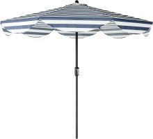 9 ft Outdoor Auto Tilt Patio Table Umbrellas with Fringe Canopy - Luxurious Vintage Umbrellas for Lawn, Pool, Deck, Balcony