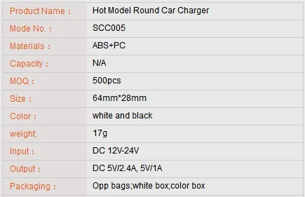 Patent Model Hot Style Car Charger with Intelligent Identification