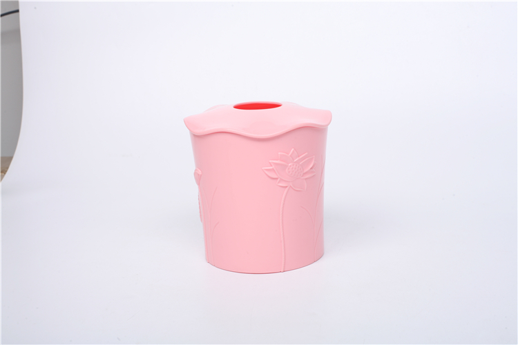 Delicate Round Plastic Tissue Box Tissue Box Cover Tissue Holder For Table Decoration