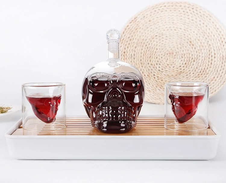 1000ml Skull Shape High Borosilicate Glass Wine Bottle Dispenser