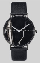 marble slim stone dial watch