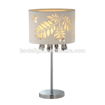 decorative table lamp silver base with fabric shade crystals led E27/26 lightsource