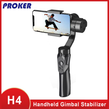 Proker outdoor Holder 3-Axis Flexible H4 Handheld Gimbal Stabilizer for iPhone 11 9 Huawei Samsung Smart Phone PTZ Action Camera