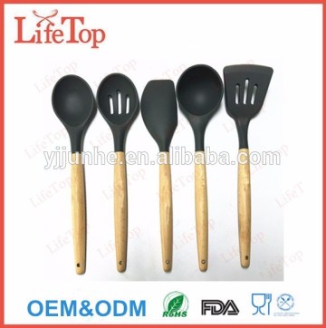 Customized Brand Wooden and Silicone Cooking Utensil Set