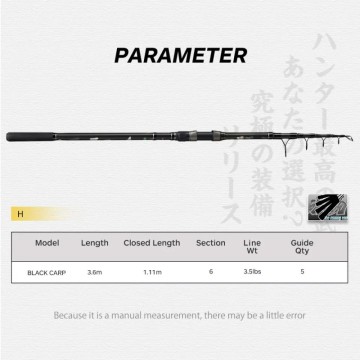 Telescopic Carbon Fiber Carp Rods by Partner Carp Rod Suppressa