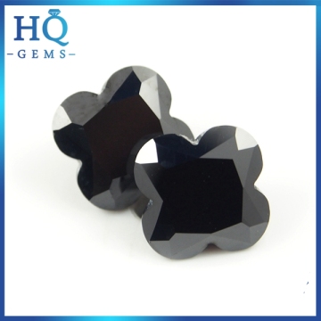 Flower Shaped Black artificial zircon stone