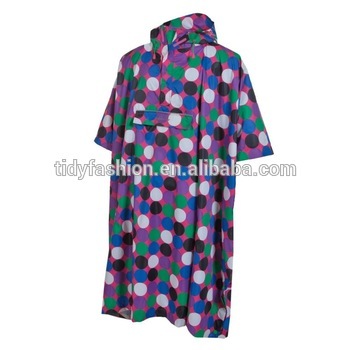 Hooded Polyester Women Hooded Poncho In Bag