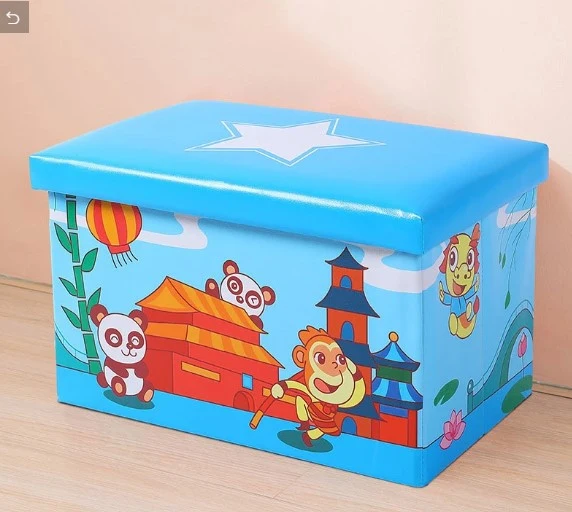 Cartoon Style Space Saving Stool Pouf Ottomans Ottoman Storage Box