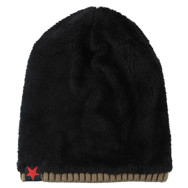 Autumn winter wool cap with fleece knit cap (6)