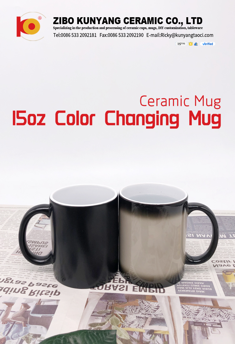 Hot Sale  round color changing ceramic coffee milk mug