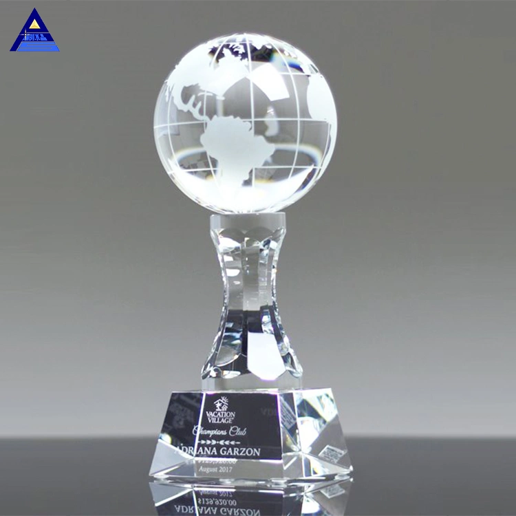 Earth Eagle Award Black Metal Golf Resin Crystal Trophy Paperweight with Globe