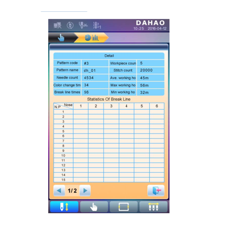 Embroidery Software DAHAO A15 operating system