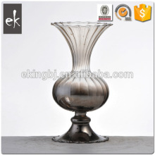 High quality Small Electroplate Flower Glass vase with optic line