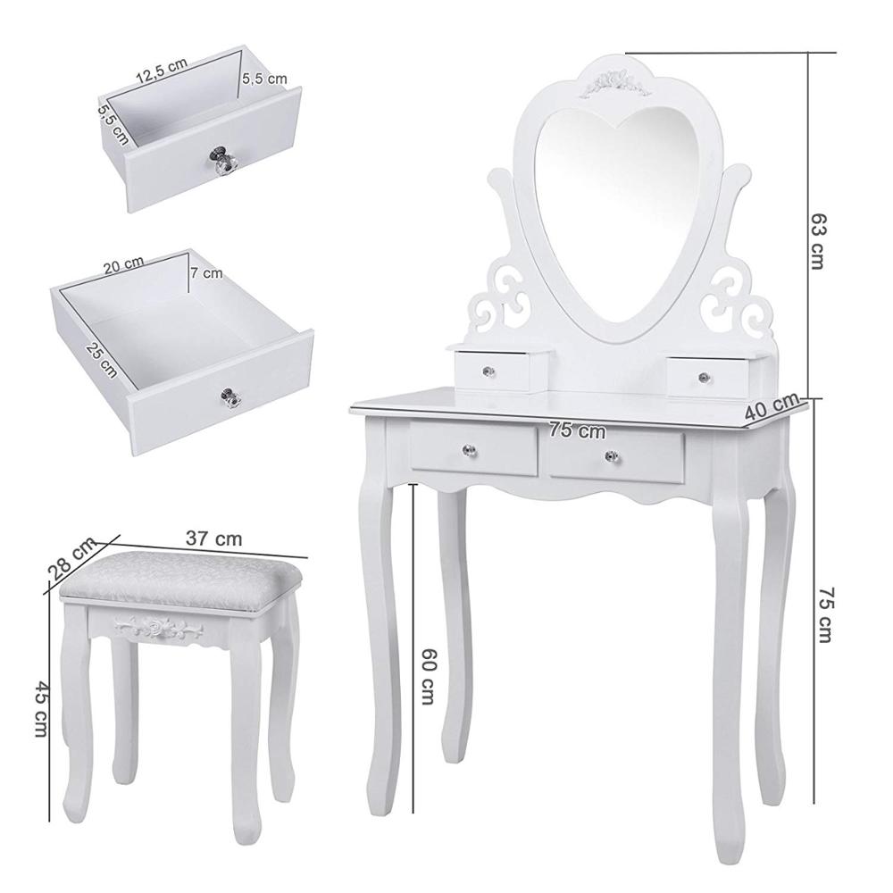 Dressing Table Set With Heart Shape Mirror6 Jpg