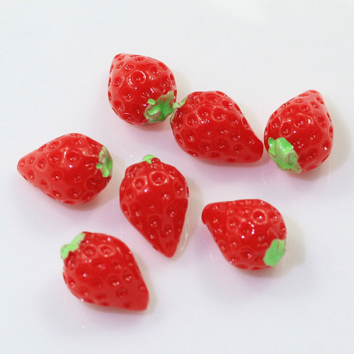 3D Rose Rouge Fraise Résine Simulation Fruits Cabochon Charmes Pendentif Perles Pour DIY Artisanat Bijoux Trouver