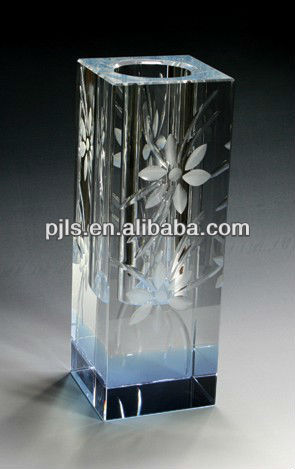 Crystal square vases simple vases with flower engraved