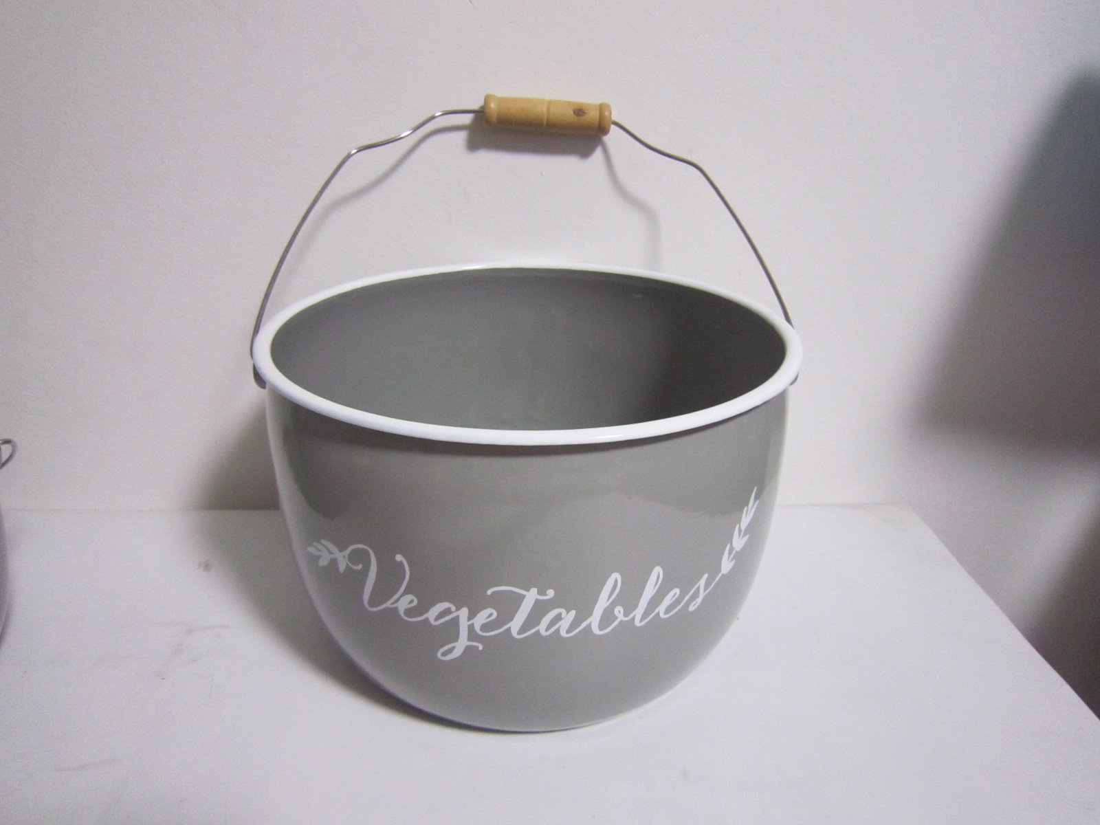 Enamel Coating Storage Pot Set Potato Pot Onion Pot with Pail