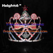 6inch Candy Rhinestones Crowns With Christmas Tree
