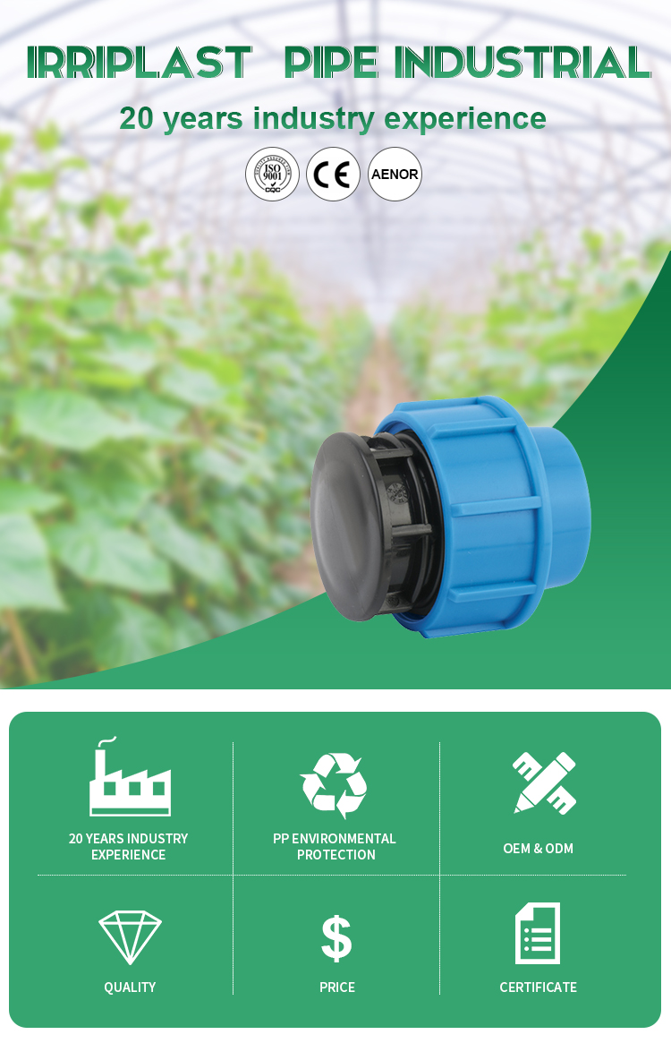 Quick Connect PP Compression Fittings for Water Supply plug fitting