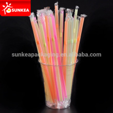 Colored plastic bendy long drinking straw