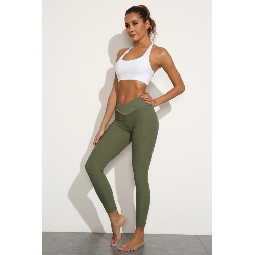 Leggings da yoga senza cuciture jacquard