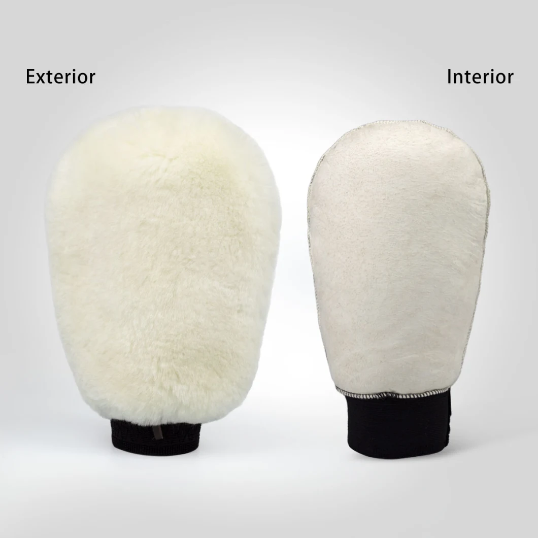 Factory Price Real Sheepskin Fur Car Wash Mitt