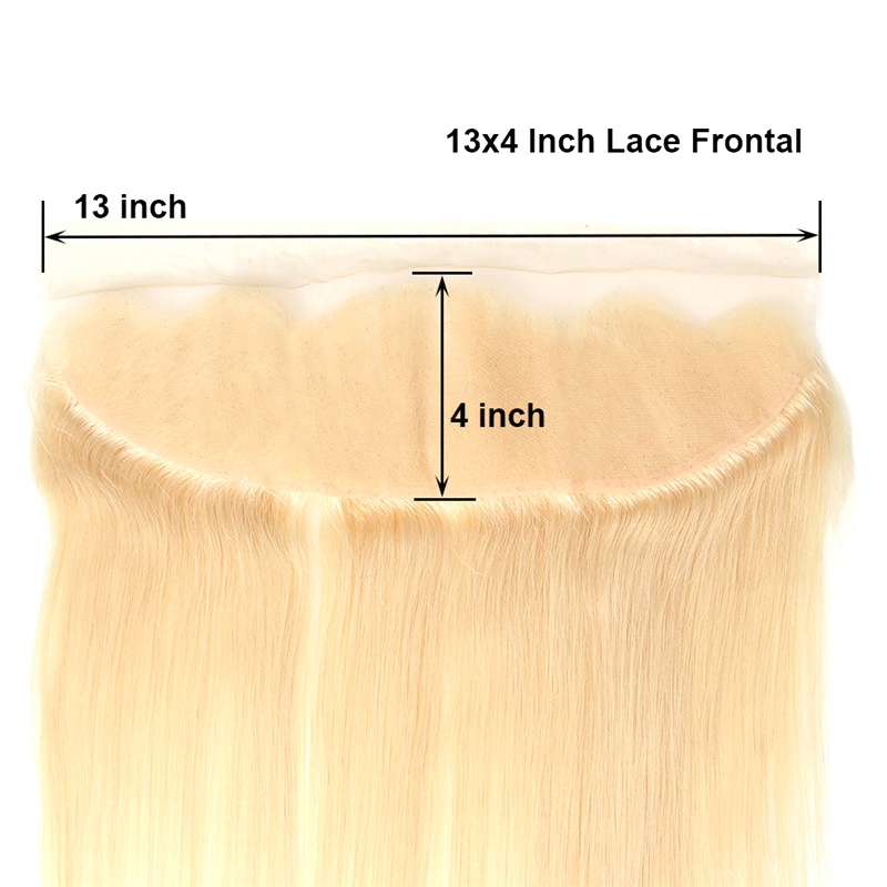 Single Donor Malaysian Raw Ear To Ear Pre Plucked Straight 613 Cuticle Aligned Hair Lace Frontal Bundles Blond