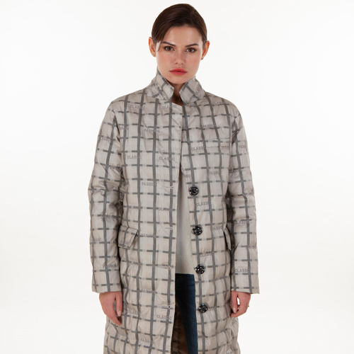 Modische Plaid-Daunenjacke