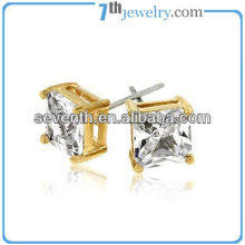 Mens Gold earrings classic stud earrings for men brass cz diamond earrings 2013