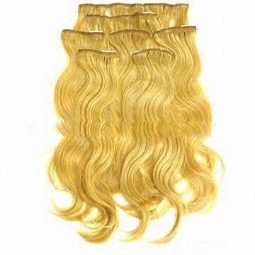 Clips-on Hair Extension, Machine Weft, Various Colors are Available