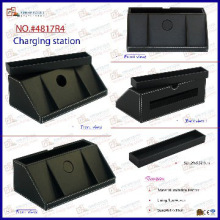 personality pu leather moble phone charging station