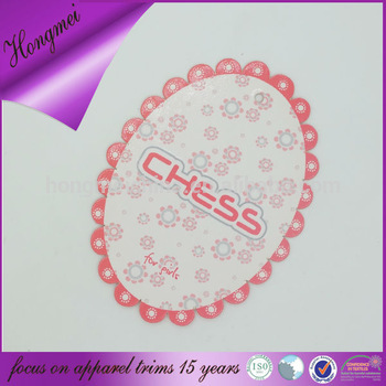 die cut high quality swing tags with perforation for girls