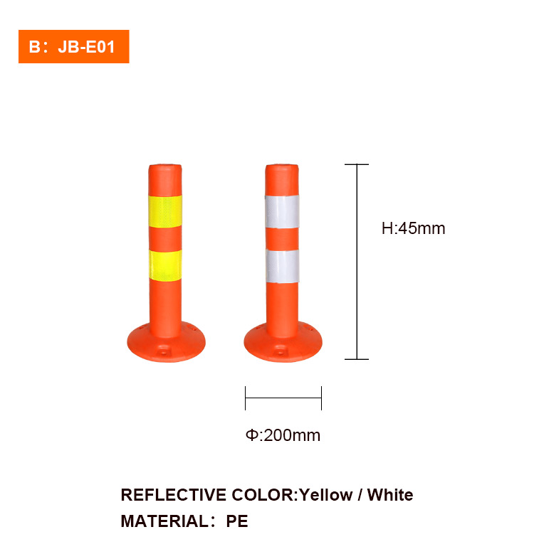 Highly Visible Reflective Traffic Safety Flexible Delineator, Plastic Bollard Warning Post/