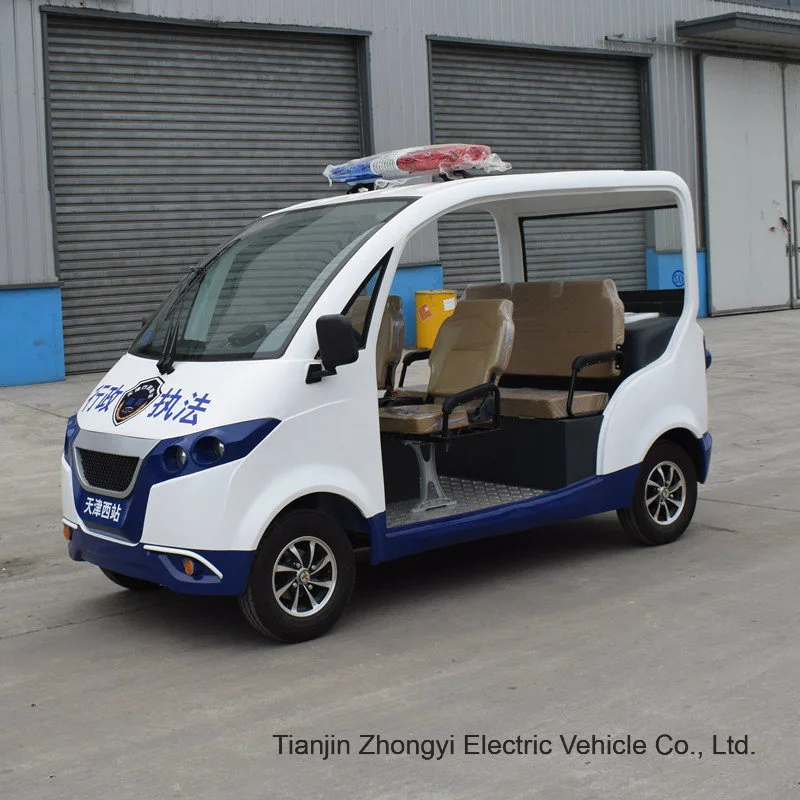 Zhongyi 3 5 Seats Closed Style Street Laminated Glass Electric Policeman Patrol Car
