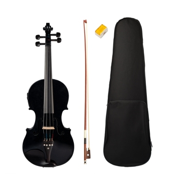 4/4 Full-Size Violin Violin Sound and Electric Violin Solid Wood Body Ebony Accessories High Quality Black Electric Violin