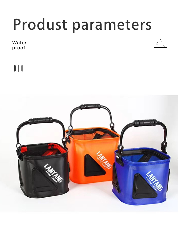Outdoor fishing supplies EVA live fish bucket Waterproof and wear-resistant Collapsible Fishing bucket