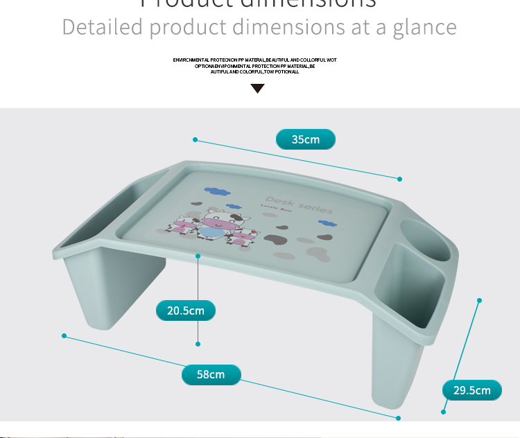 Rectangle Folding Study Desk Furniture Desk - Desk with organization -table with storage box - For children or kids