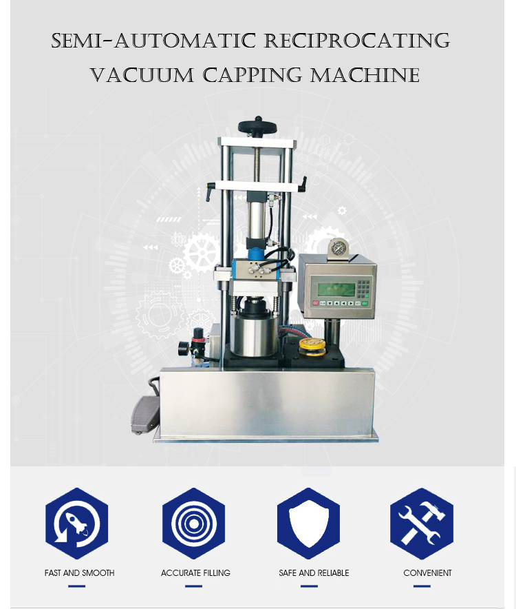 High quality semi automatic glass jars / twist off cap vacuum capping machine