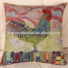 Wholsale Rooster One Side Printing Linen Cushion Cover