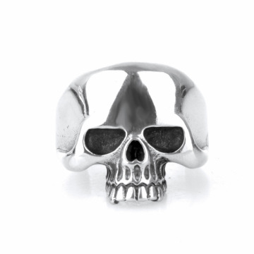 Jewelry Titanium steel ring skull silver