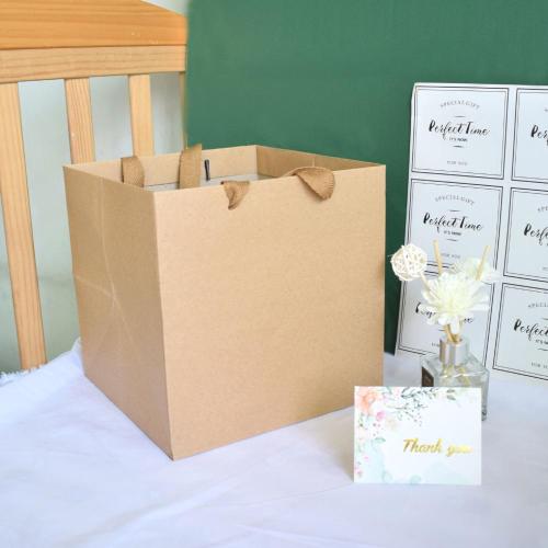 Custom Printed Square Paper Gift Bags with Handles