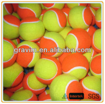Orang and yellow bulk tennis balls