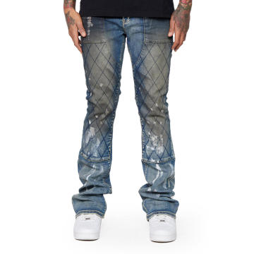 Hight Quality Designers Stacted Fit Denim Jeans