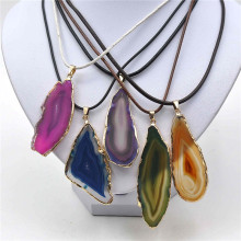 2016 fashion gemstone pendants natural stone necklace