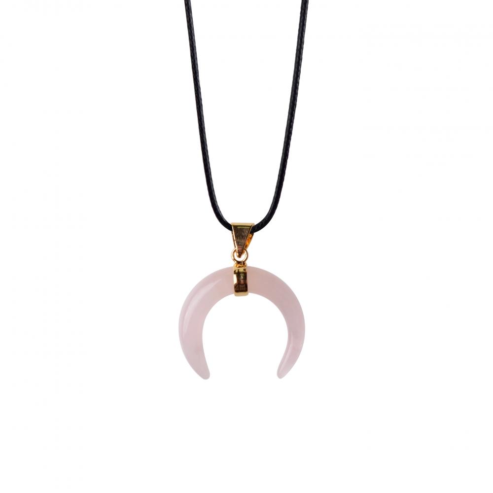 Collier de cornes de pierre précieuse guérison Crystal Ox Horn pendentif ajusté Nettone Natural Gemstone REINIKI Quartz Bijoux pour hommes Femmes