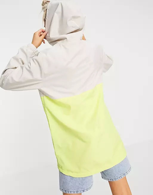 Contrast Color Hoodie Anorak For Women