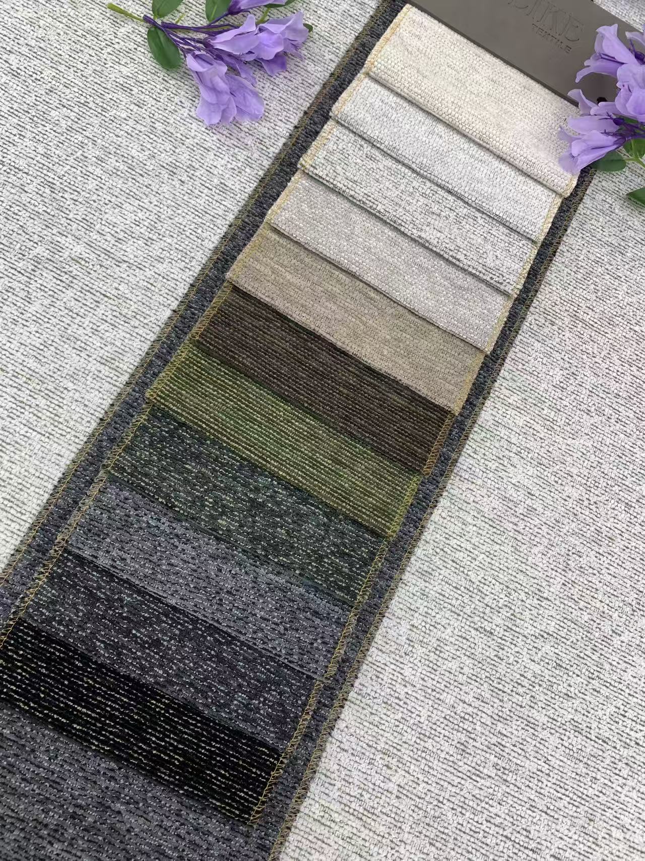 پارچه اثاثه یا لوازم داخلی شنیل راه راه بافت Textured Striped Chenille Upholstery Fabric