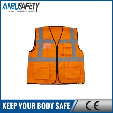 breathable mesh volunteer reflective safety vest with front zipper